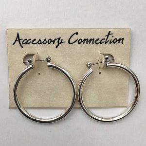 NWT silver colored hoop earrings!